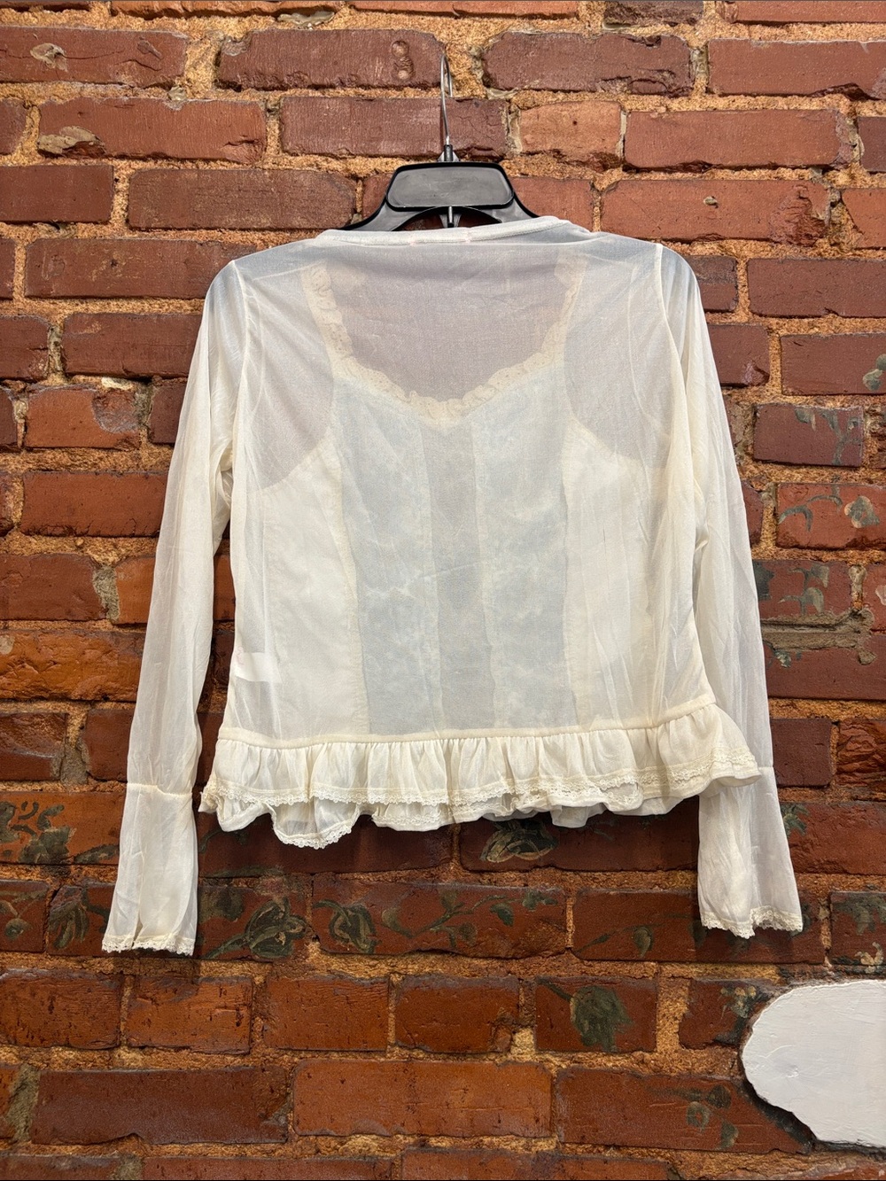 Vintage 90’s Whimsy Fairy Bustier Long Sleeve Mesh Top Girly Ren Fair Sz Large - Picture 6 of 7